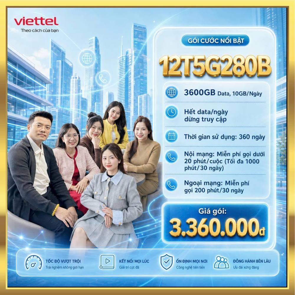 Ảnh minh họa gói 12T5G280B